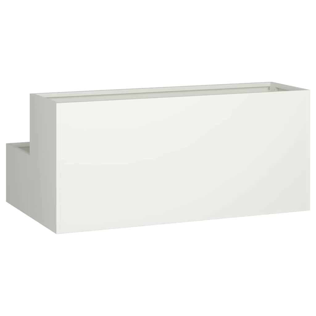 Tuin Bloempot Wit 100 x 60 x 45 cm Koudgewalst staal is nu te koop bij PeponiXL, paradijselijk wonen!