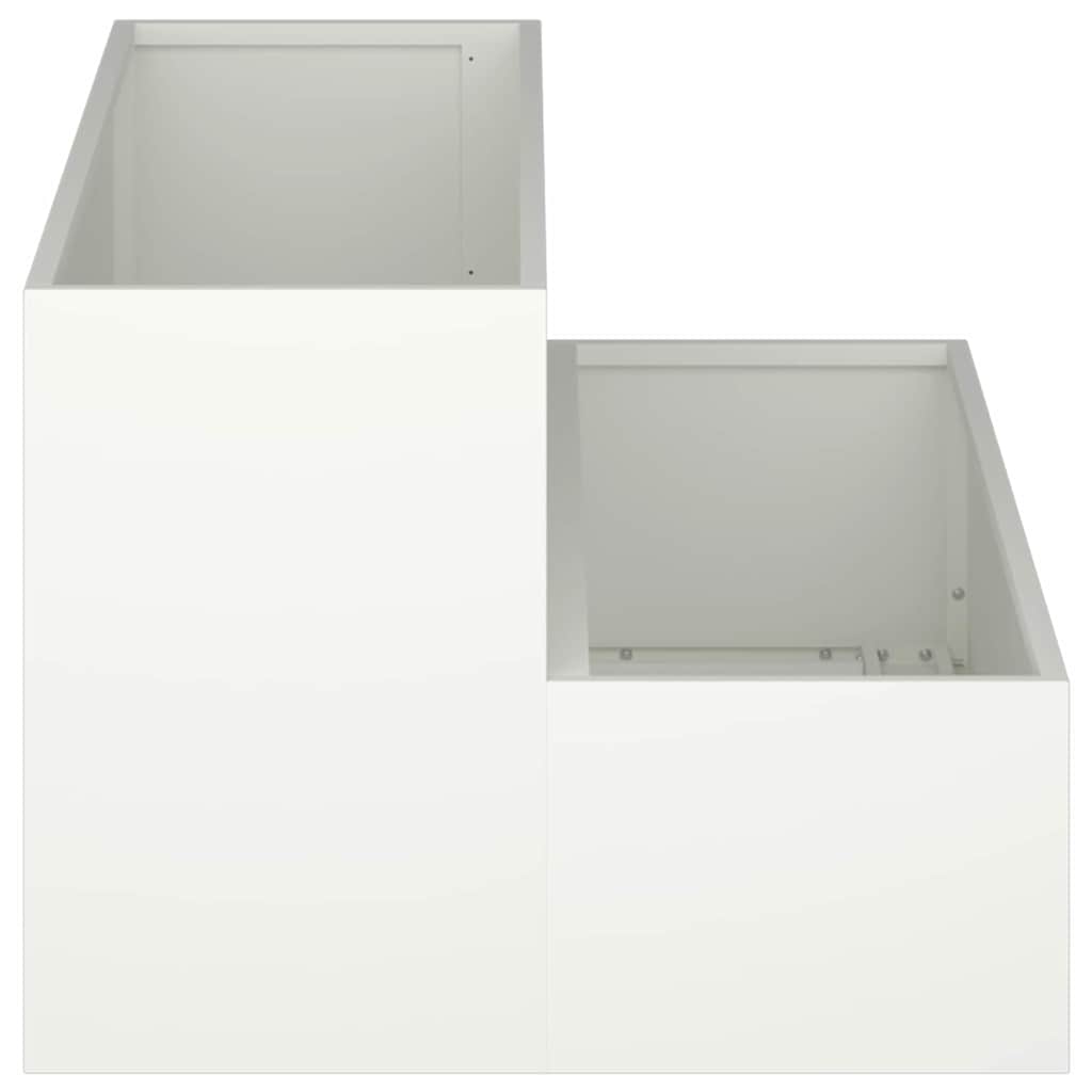 Tuin Bloempot Wit 100 x 60 x 45 cm Koudgewalst staal is nu te koop bij PeponiXL, paradijselijk wonen!
