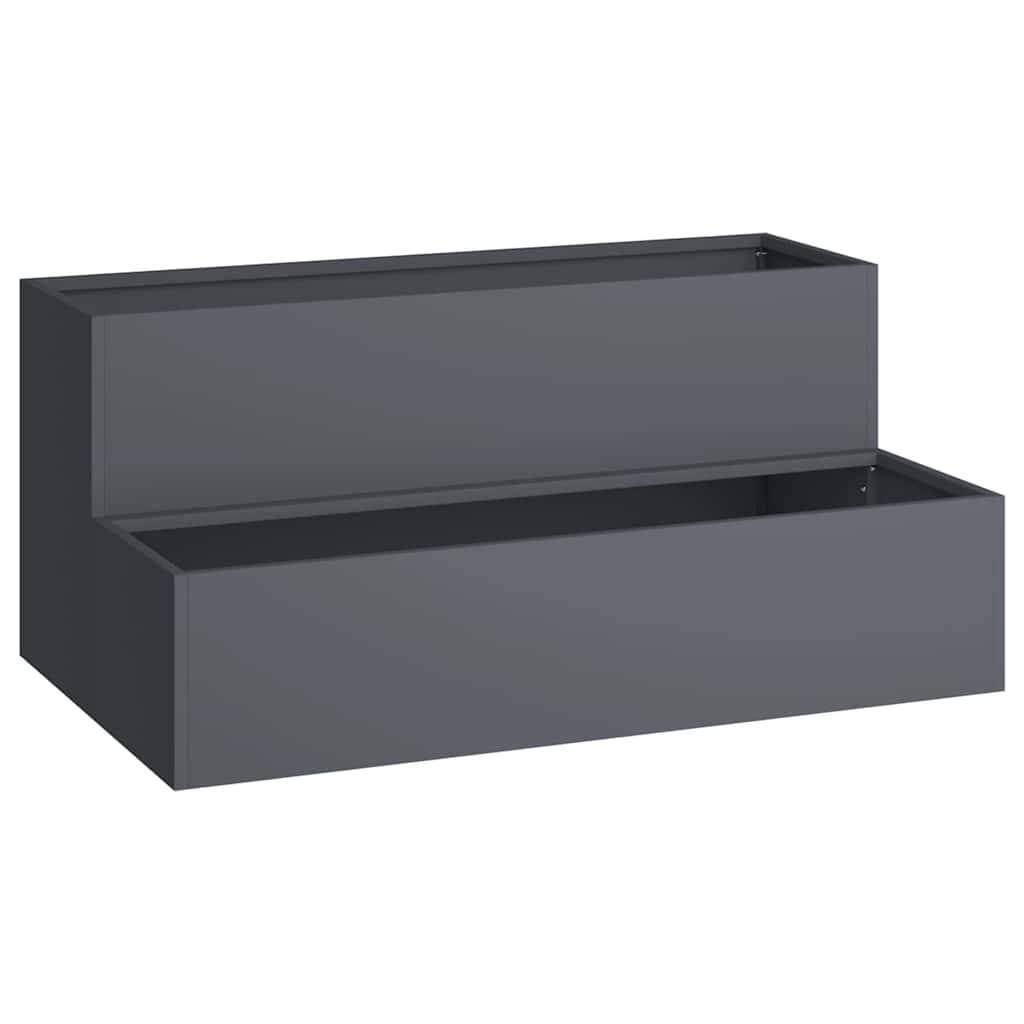 Tuin Bloempot Antraciet 100 x 60 x 45 cm Koudgewalst staal is nu te koop bij PeponiXL, paradijselijk wonen!