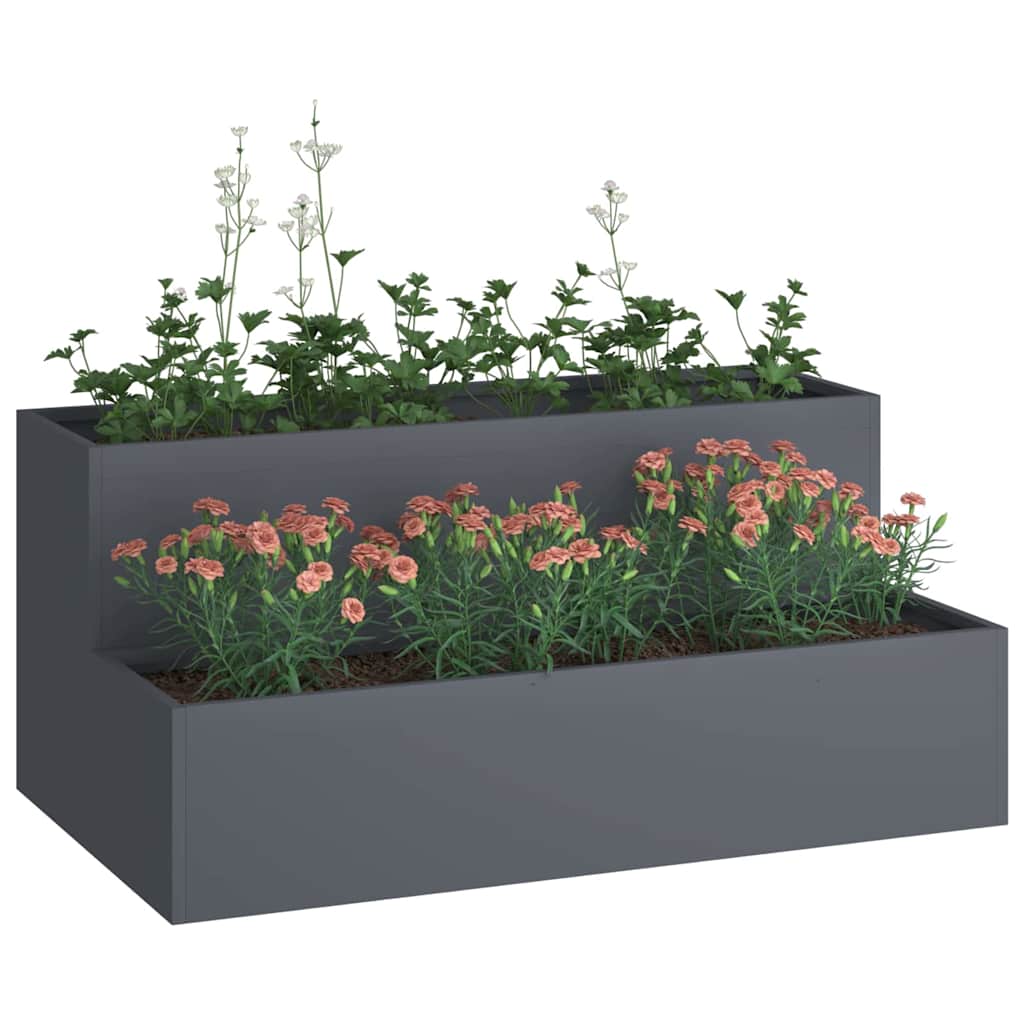 Tuin Bloempot Antraciet 100 x 60 x 45 cm Koudgewalst staal is nu te koop bij PeponiXL, paradijselijk wonen!