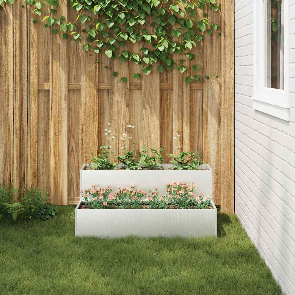 Tuin Bloempot Zilver 100 x 60 x 45 cm Roestvrij staal is nu te koop bij PeponiXL, paradijselijk wonen!