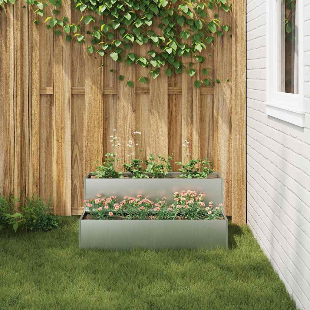 Tuin Bloempot Zilver 100 x 60 x 45 cm Gegalvaniseerd staal is nu te koop bij PeponiXL, paradijselijk wonen!