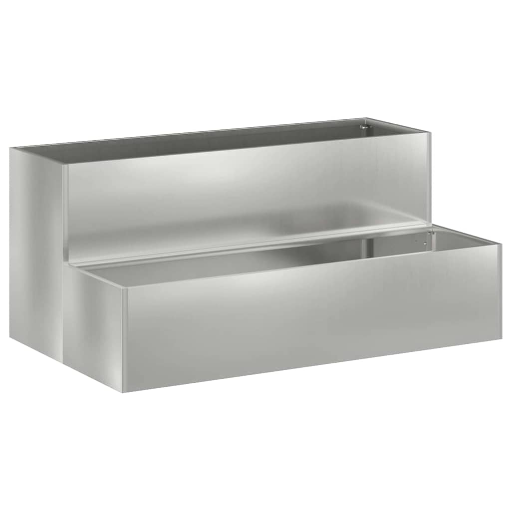 Tuin Bloempot Zilver 100 x 60 x 45 cm Gegalvaniseerd staal is nu te koop bij PeponiXL, paradijselijk wonen!
