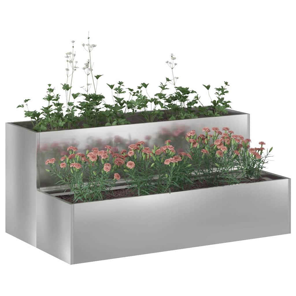 Tuin Bloempot Zilver 100 x 60 x 45 cm Gegalvaniseerd staal is nu te koop bij PeponiXL, paradijselijk wonen!