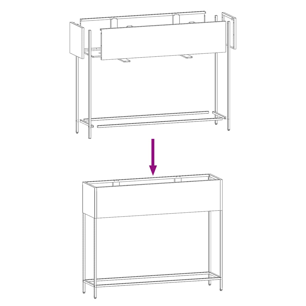 Verhoogde Tuin Plantbak Zwart 100 x 26 x 82 cm Staal is nu te koop bij PeponiXL, paradijselijk wonen!