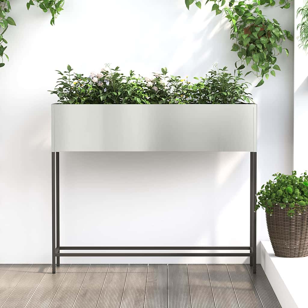 Verhoogde Tuin Plantbak Zilver 100 x 26 x 82 cm is nu te koop bij PeponiXL, paradijselijk wonen!