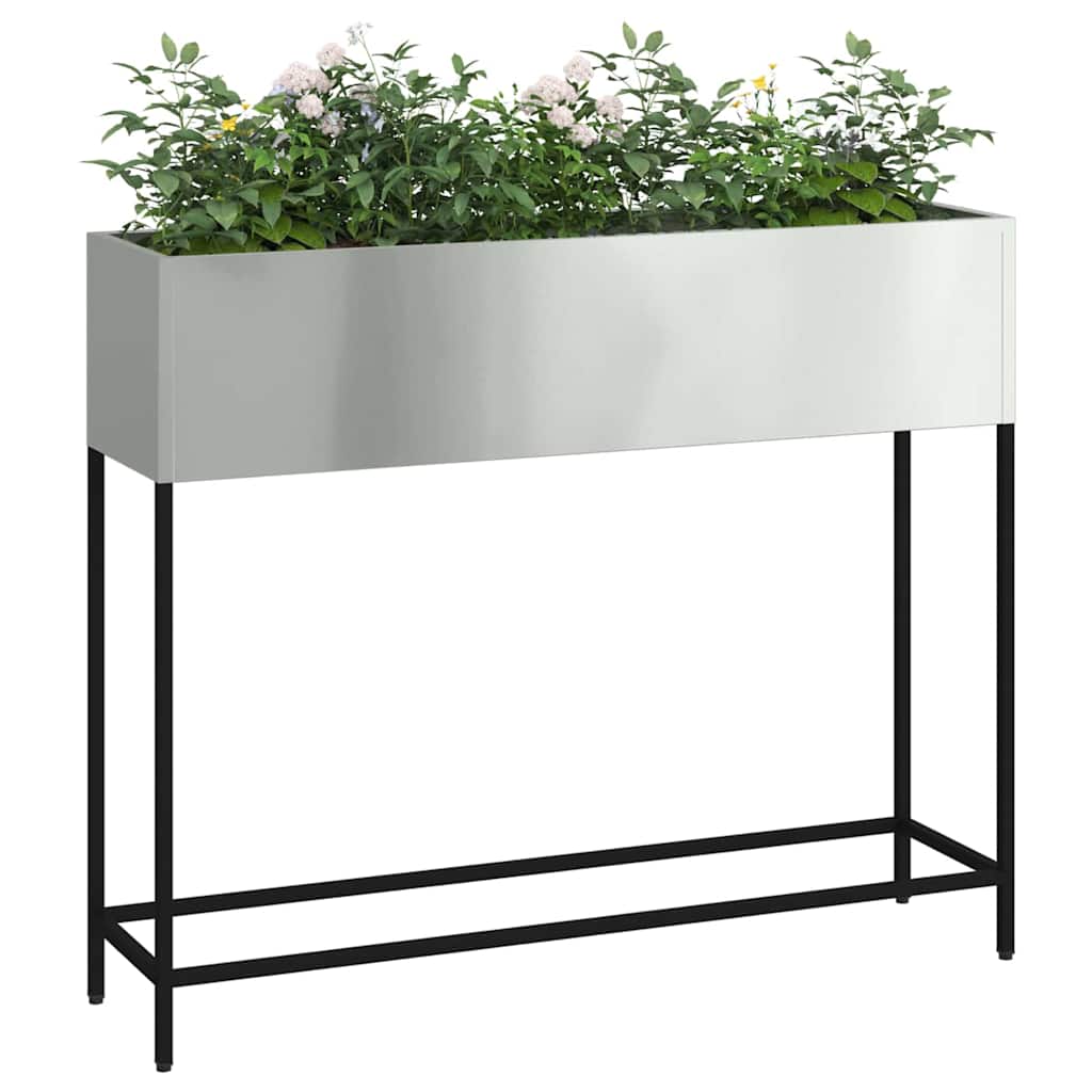 Verhoogde Tuin Plantbak Zilver 100 x 26 x 82 cm is nu te koop bij PeponiXL, paradijselijk wonen!