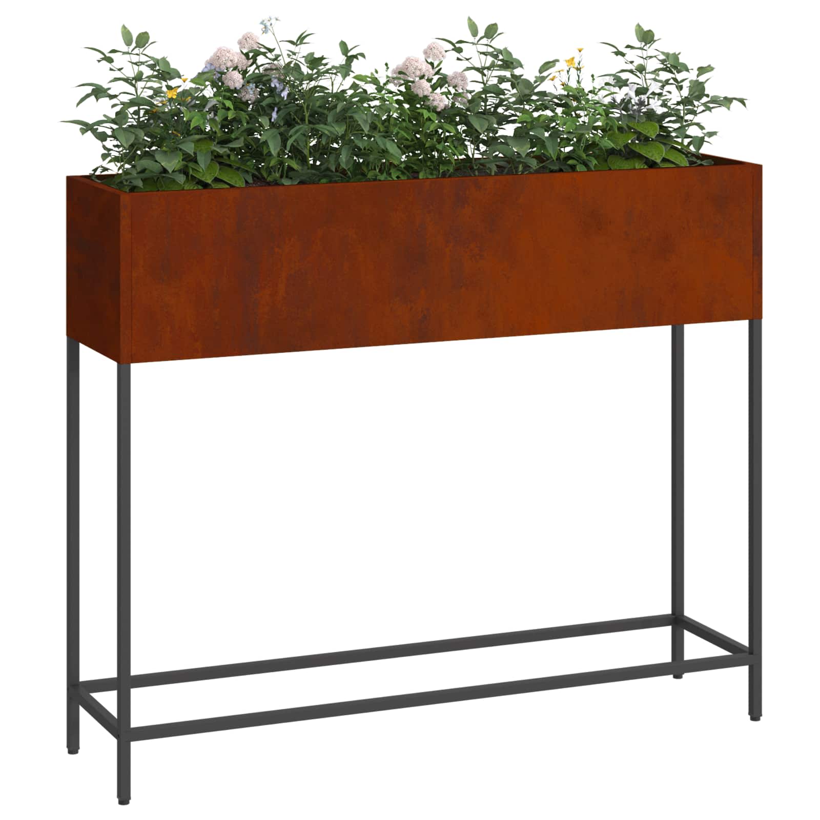 Verhoogde Tuin Plantbak Roestig 100 x 26 x 82 cm Cortenstaal is nu te koop bij PeponiXL, paradijselijk wonen!