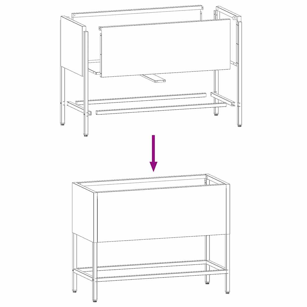 Verhoogde Tuin Plantbak Zwart 60 x 26 x 45 cm Staal is nu te koop bij PeponiXL, paradijselijk wonen!
