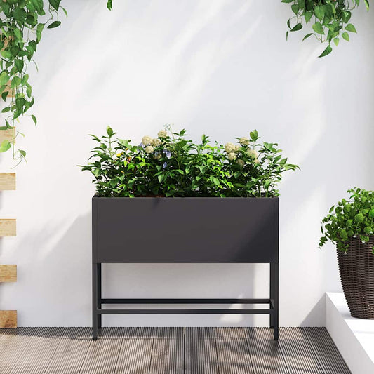 Verhoogde Tuin Plantbak Zwart 60 x 26 x 45 cm Staal is nu te koop bij PeponiXL, paradijselijk wonen!