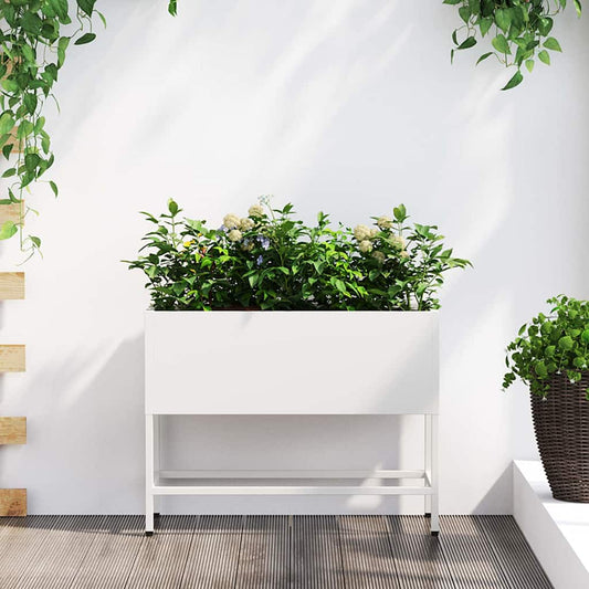 Verhoogde Tuin Plantbak Wit 60 x 26 x 48 cm Staal is nu te koop bij PeponiXL, paradijselijk wonen!