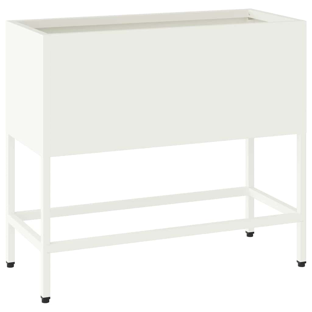 Verhoogde Tuin Plantbak Wit 60 x 26 x 48 cm Staal is nu te koop bij PeponiXL, paradijselijk wonen!