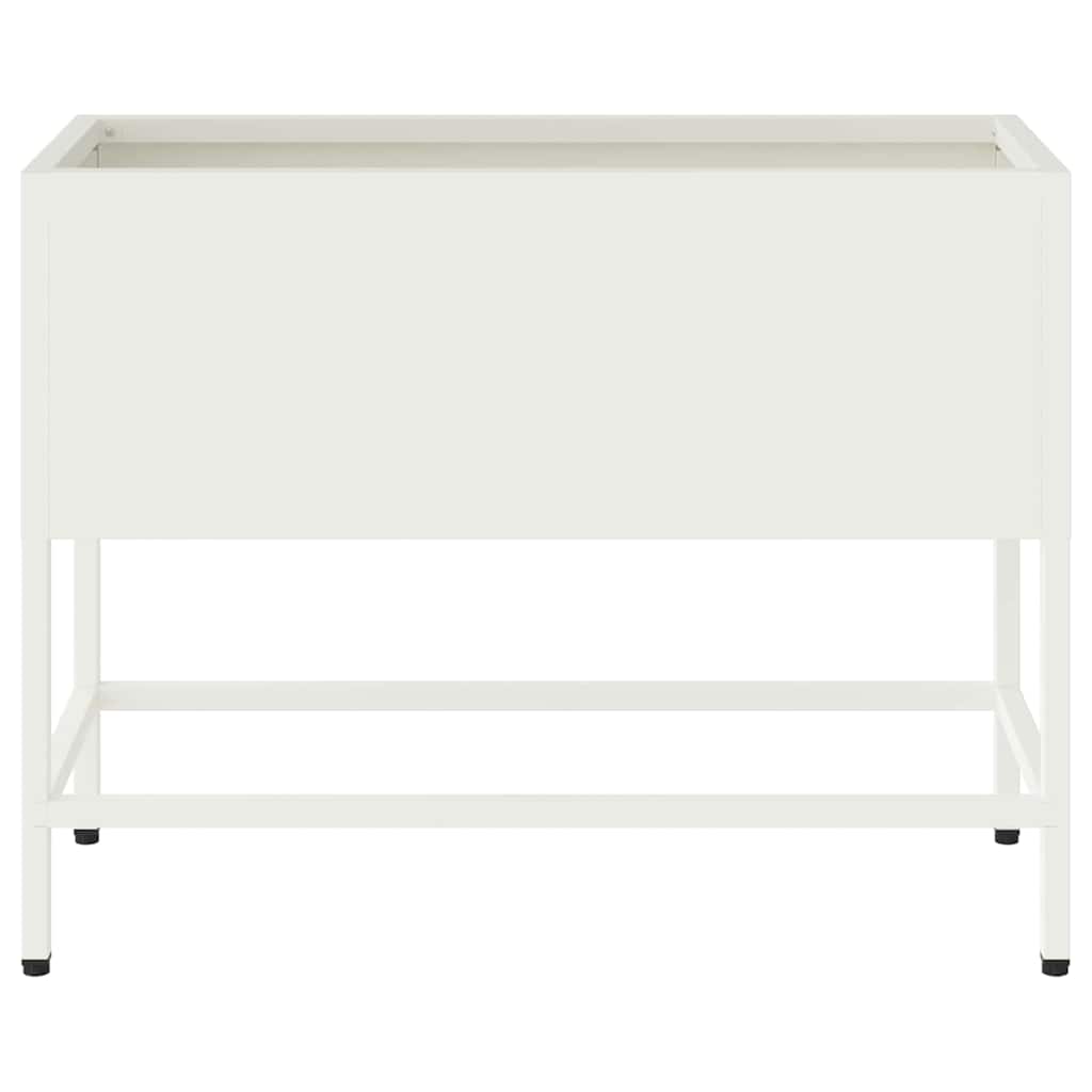 Verhoogde Tuin Plantbak Wit 60 x 26 x 48 cm Staal is nu te koop bij PeponiXL, paradijselijk wonen!