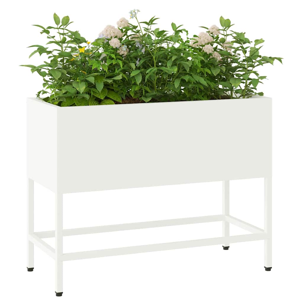Verhoogde Tuin Plantbak Wit 60 x 26 x 48 cm Staal is nu te koop bij PeponiXL, paradijselijk wonen!