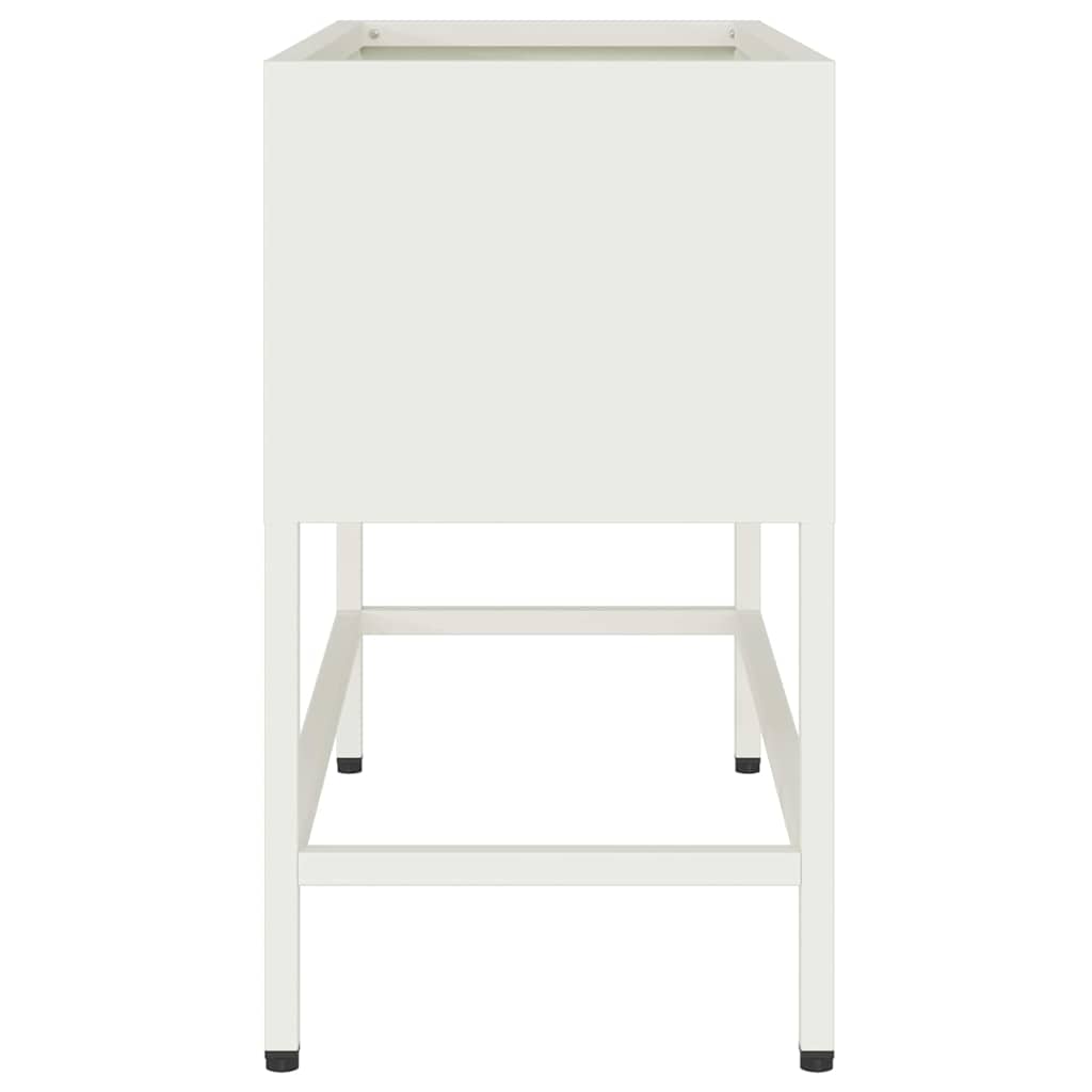 Verhoogde Tuin Plantbak Wit 60 x 26 x 48 cm Staal is nu te koop bij PeponiXL, paradijselijk wonen!