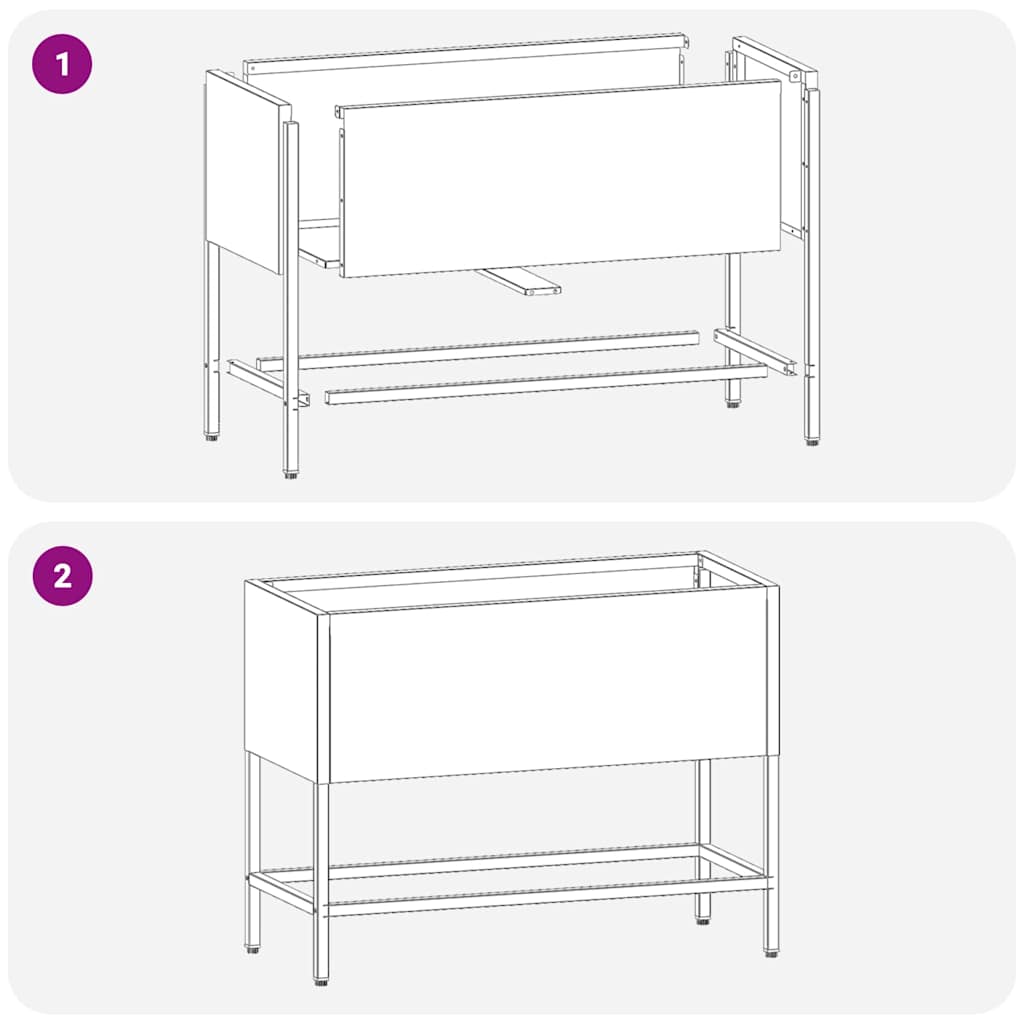 Verhoogde Tuin Plantbak Zilver 60 x 26 x 45 cm is nu te koop bij PeponiXL, paradijselijk wonen!