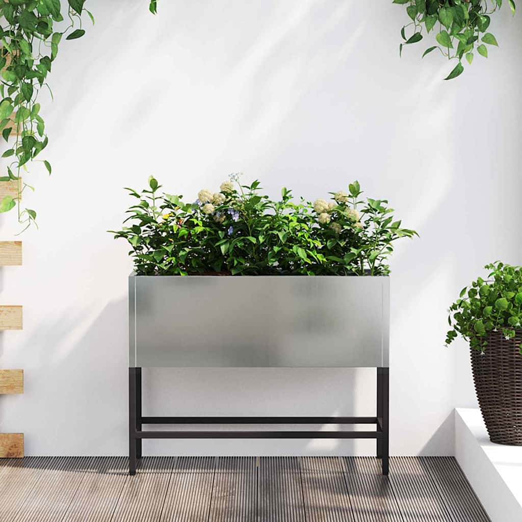 Verhoogde Tuin Plantbak Zilver 60 x 26 x 45 cm is nu te koop bij PeponiXL, paradijselijk wonen!