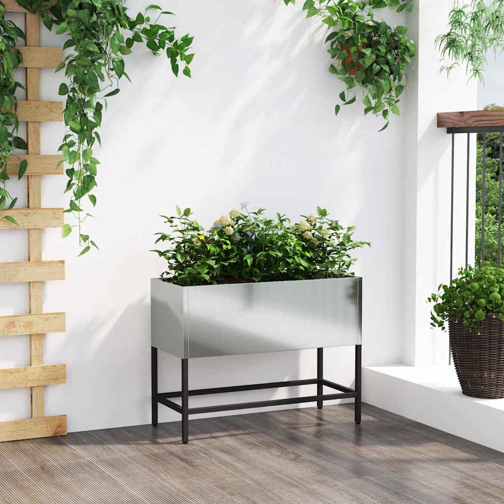 Verhoogde Tuin Plantbak Zilver 60 x 26 x 45 cm is nu te koop bij PeponiXL, paradijselijk wonen!