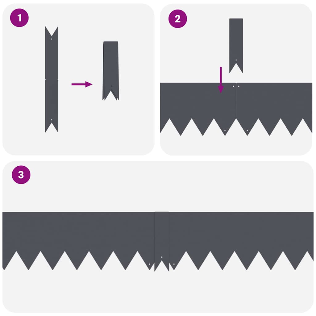 Tuinrand 50 pcs Antraciet 100 x 0.05 x 20 cm Koudgewalst staal is nu te koop bij PeponiXL, paradijselijk wonen!