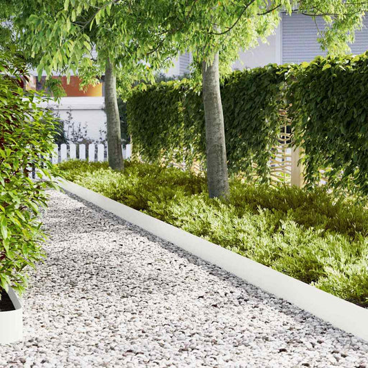Tuinrand 10 pcs Wit 100 x 0.05 x 20 cm Koudgewalst staal is nu te koop bij PeponiXL, paradijselijk wonen!