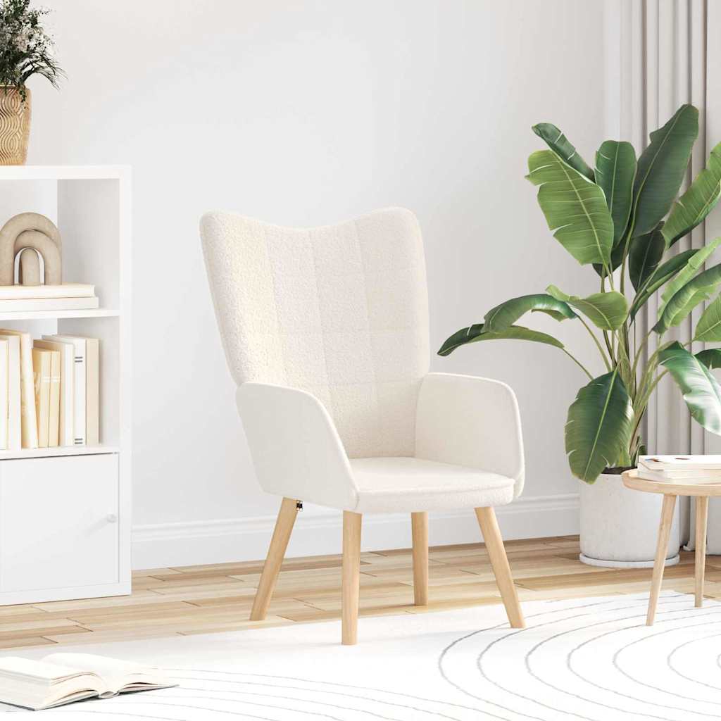 Fauteuil Crème 62 x 67 x 95,5 cm Sherpa Stof is nu te koop bij PeponiXL, paradijselijk wonen!