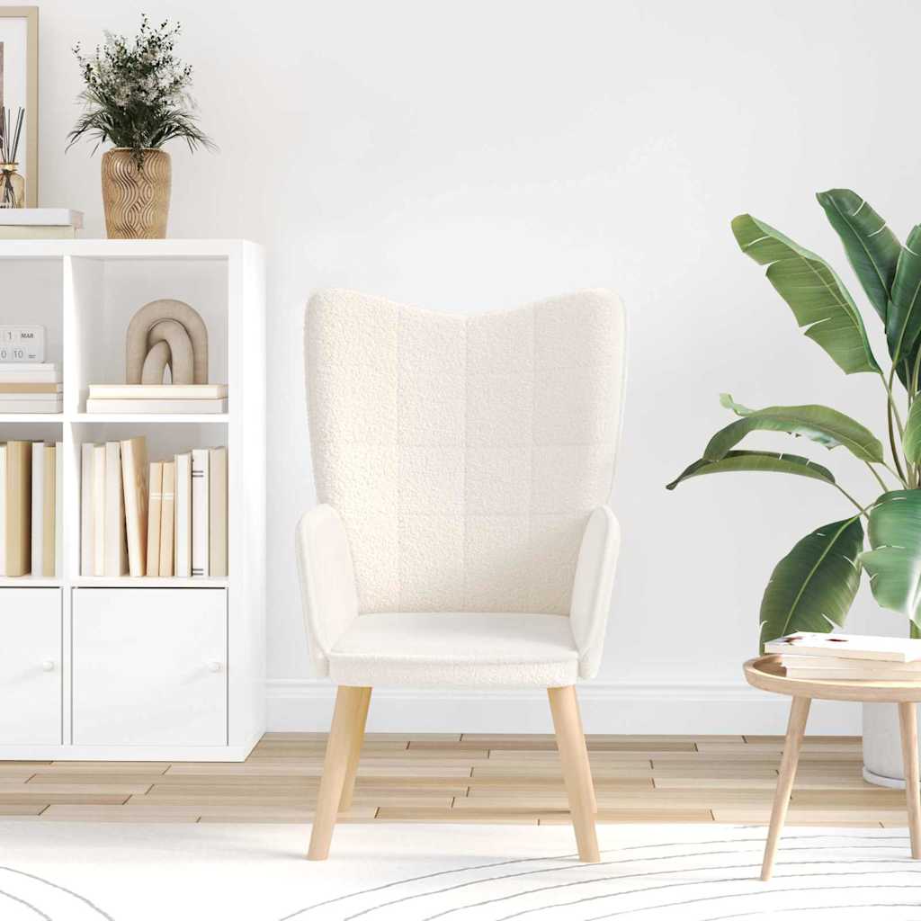 Fauteuil Crème 62 x 67 x 95,5 cm Sherpa Stof is nu te koop bij PeponiXL, paradijselijk wonen!