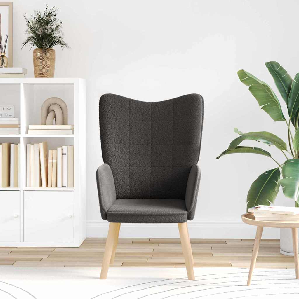 Fauteuil Donkergrijs 62 x 67 x 95,5 cm Sherpa Stof is nu te koop bij PeponiXL, paradijselijk wonen!