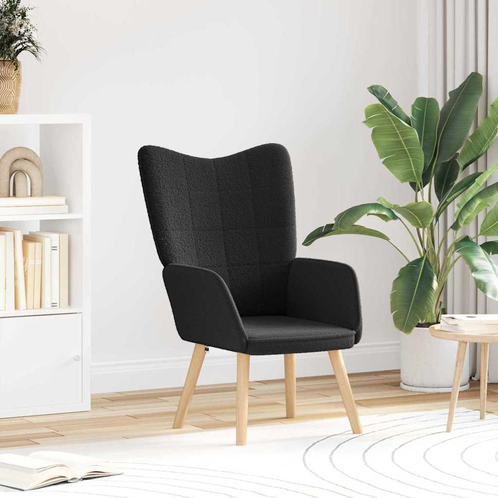 Fauteuil Zwart 62 x 67 x 95,5 cm Sherpa Stof is nu te koop bij PeponiXL, paradijselijk wonen!
