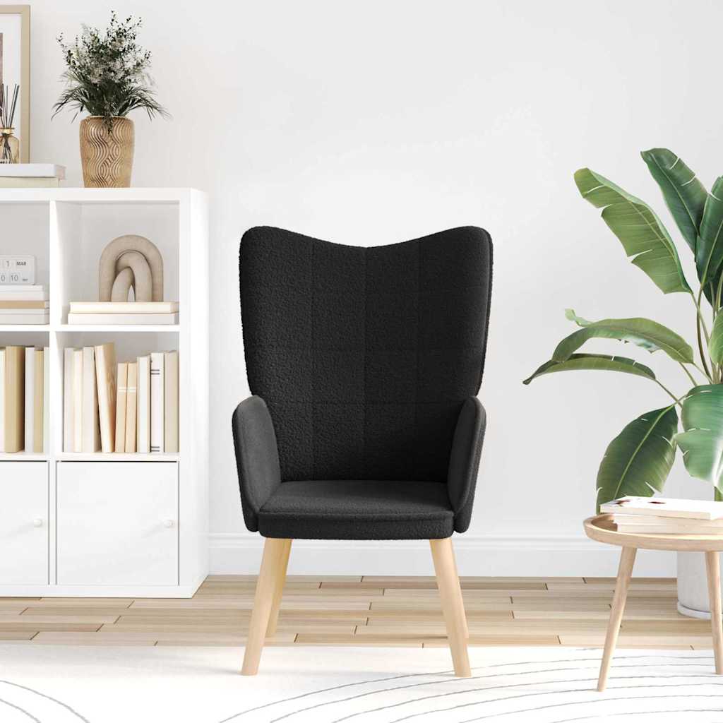Fauteuil Zwart 62 x 67 x 95,5 cm Sherpa Stof is nu te koop bij PeponiXL, paradijselijk wonen!