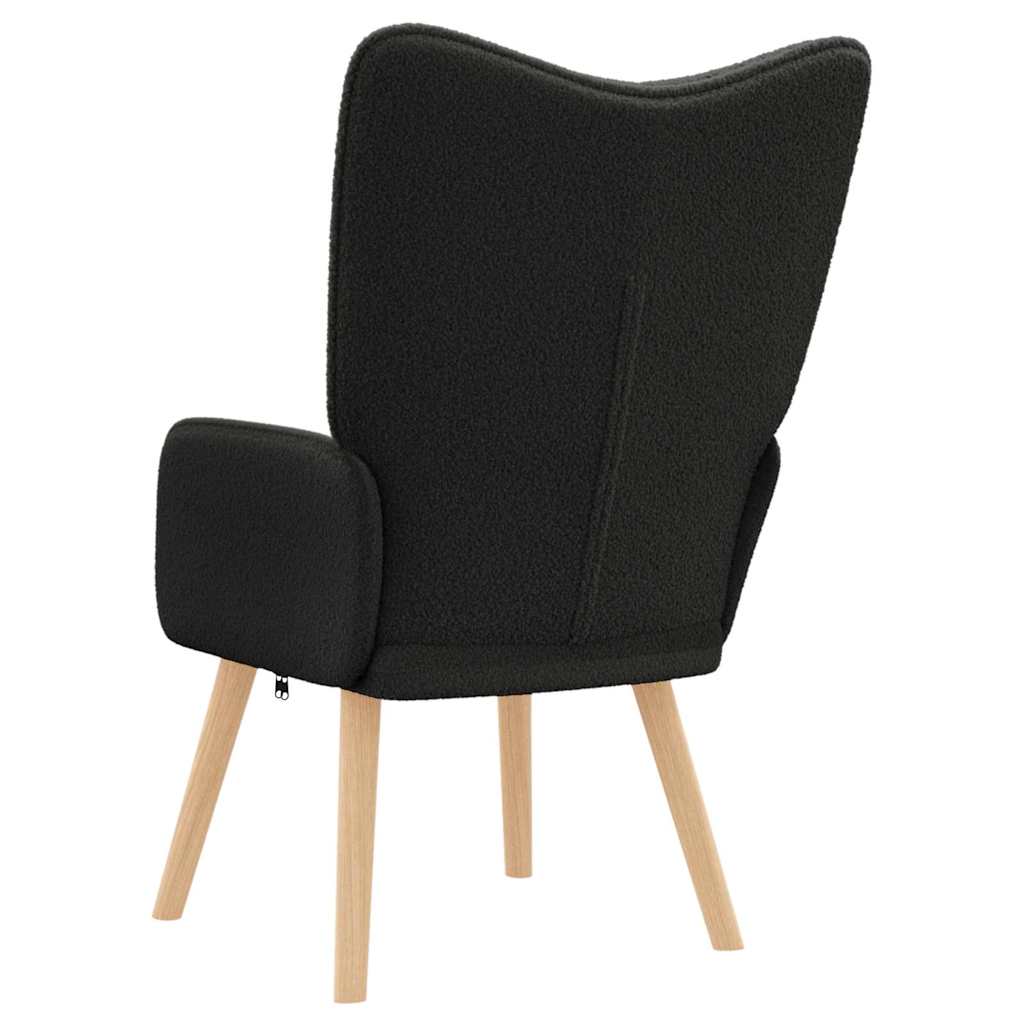 Fauteuil Zwart 62 x 67 x 95,5 cm Sherpa Stof is nu te koop bij PeponiXL, paradijselijk wonen!