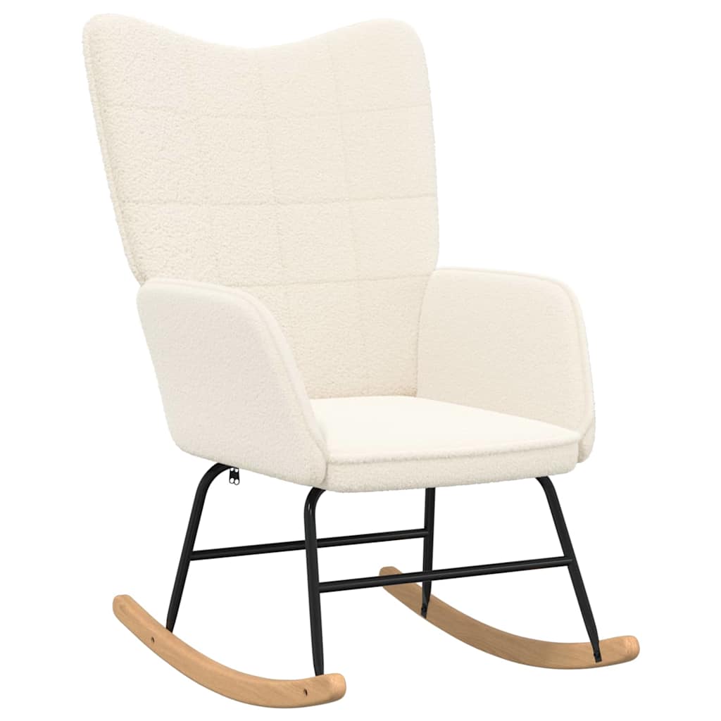Schommelstoel Crème Sherpa Stof is nu te koop bij PeponiXL, paradijselijk wonen!