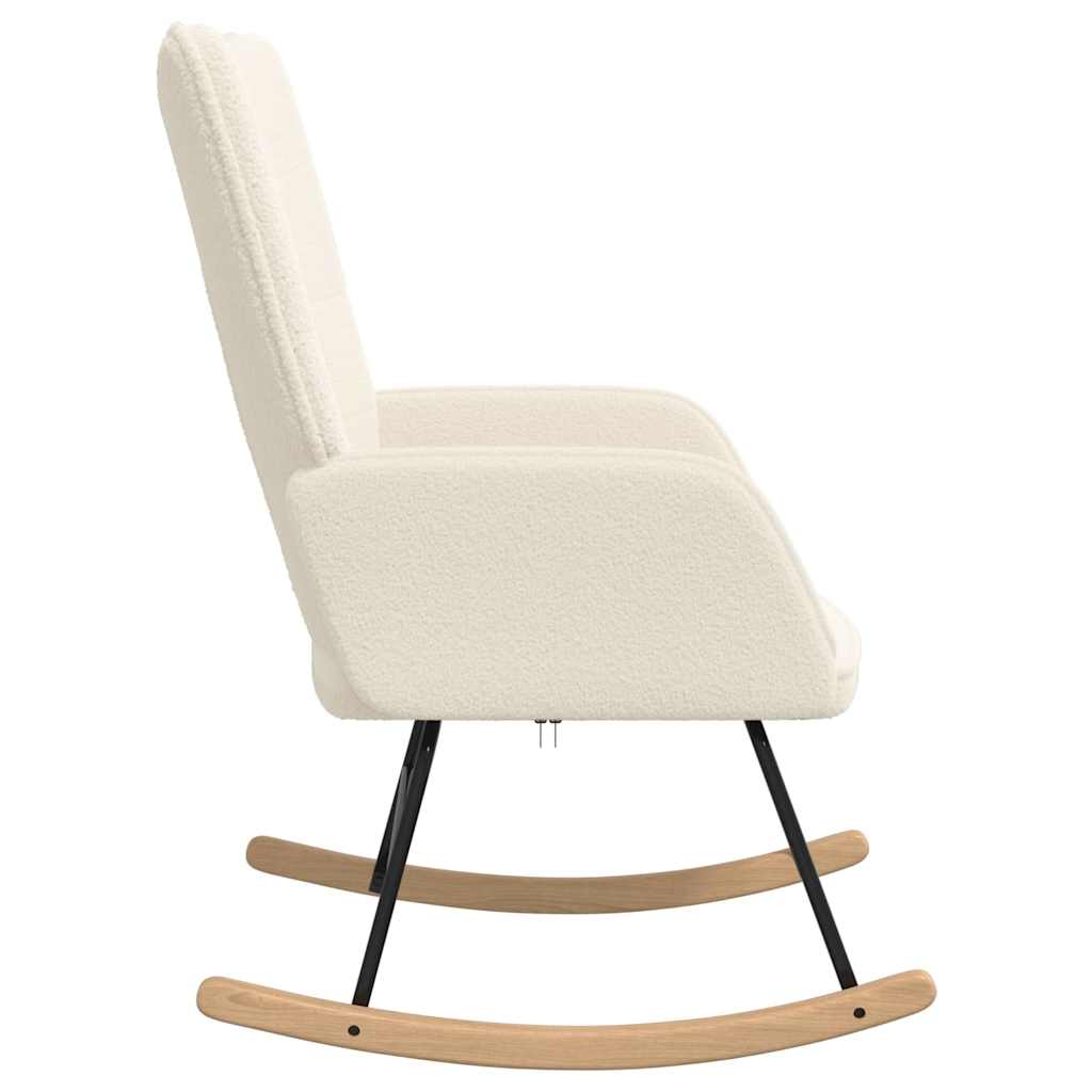 Schommelstoel Crème Sherpa Stof is nu te koop bij PeponiXL, paradijselijk wonen!