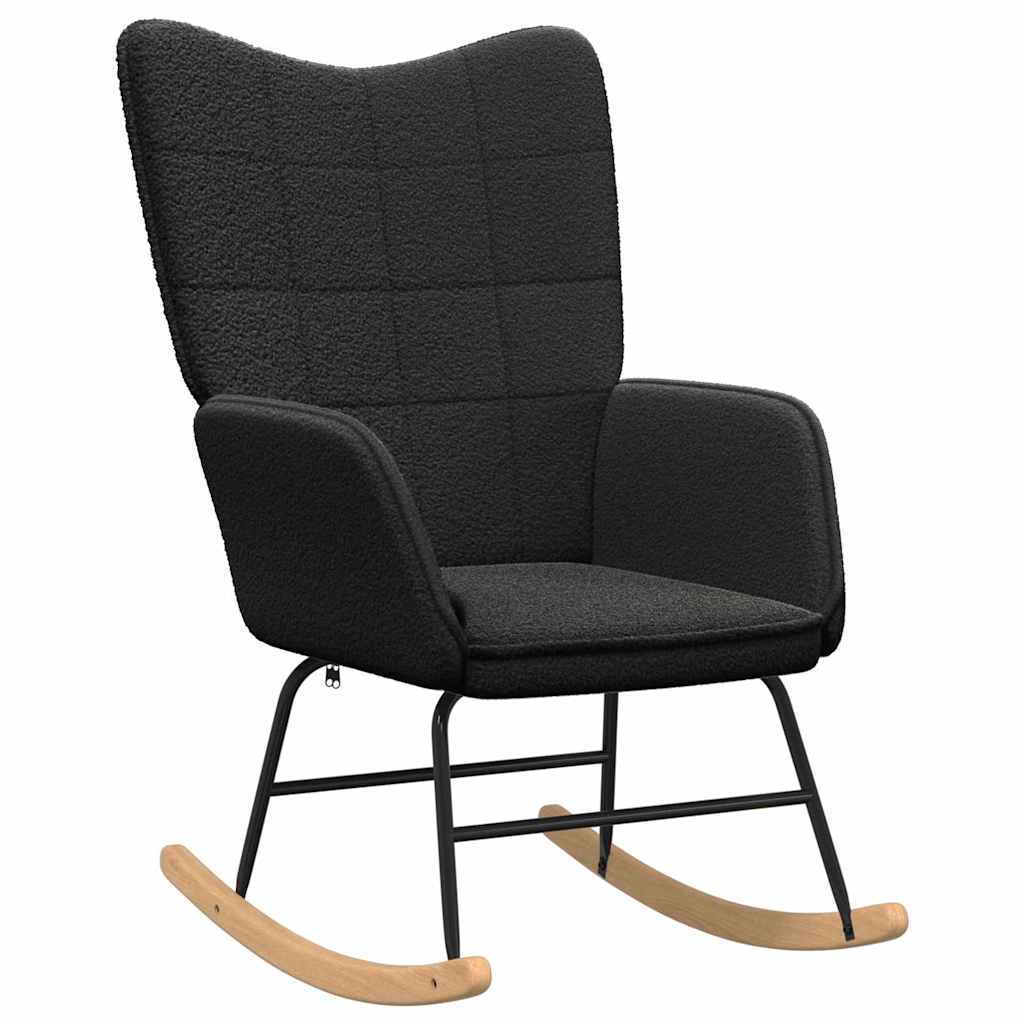 Schommelstoel Zwart Sherpa Stof is nu te koop bij PeponiXL, paradijselijk wonen!