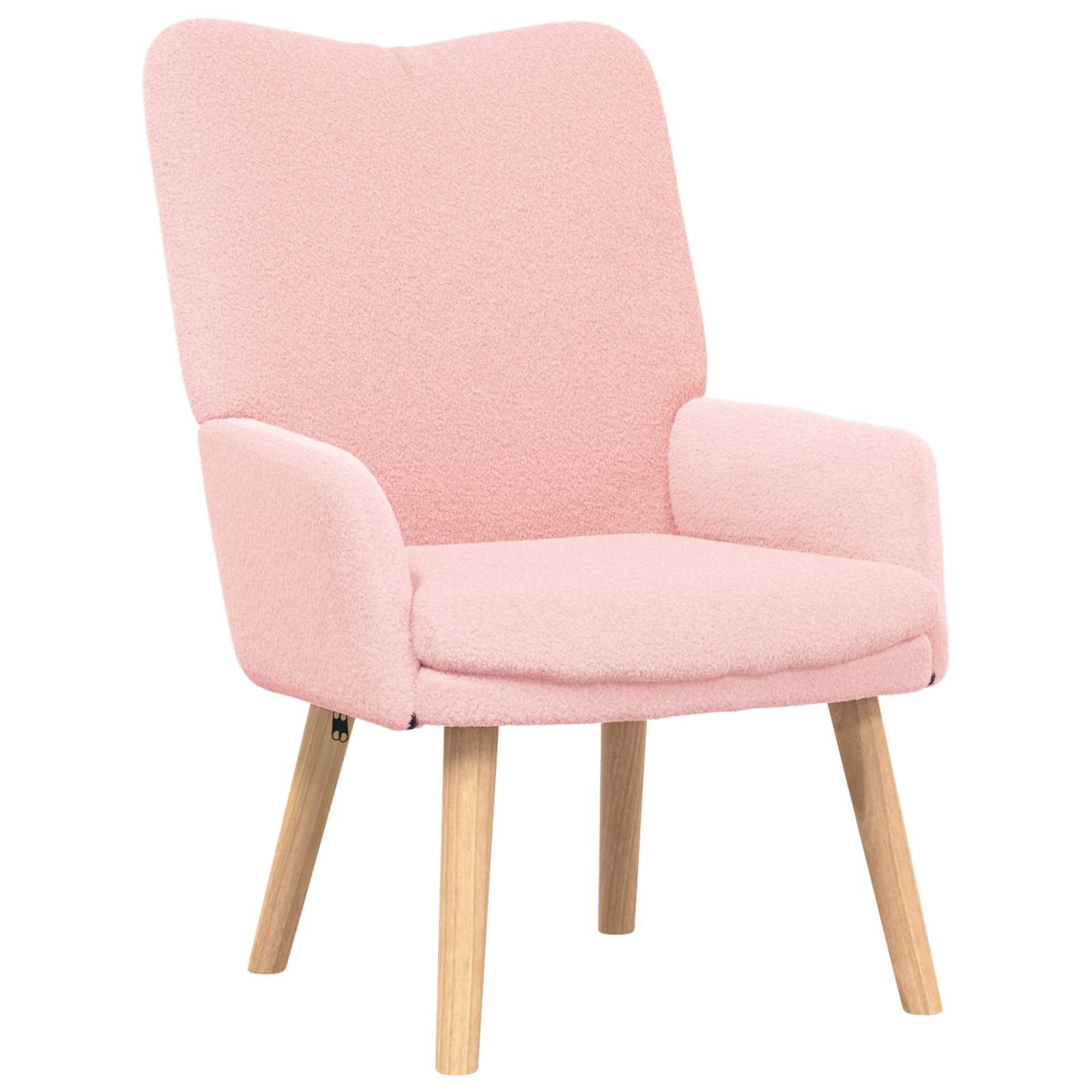 Fauteuil Roze 63 x 67 x 94 cm Schapenstof en Triplex is nu te koop bij PeponiXL, paradijselijk wonen!
