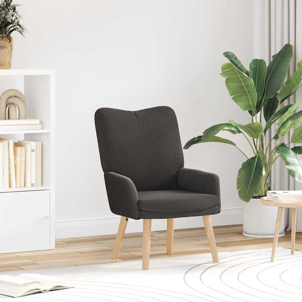 Fauteuil Donkergrijs 63 x 67 x 94 cm Schapenstof en Triplex is nu te koop bij PeponiXL, paradijselijk wonen!
