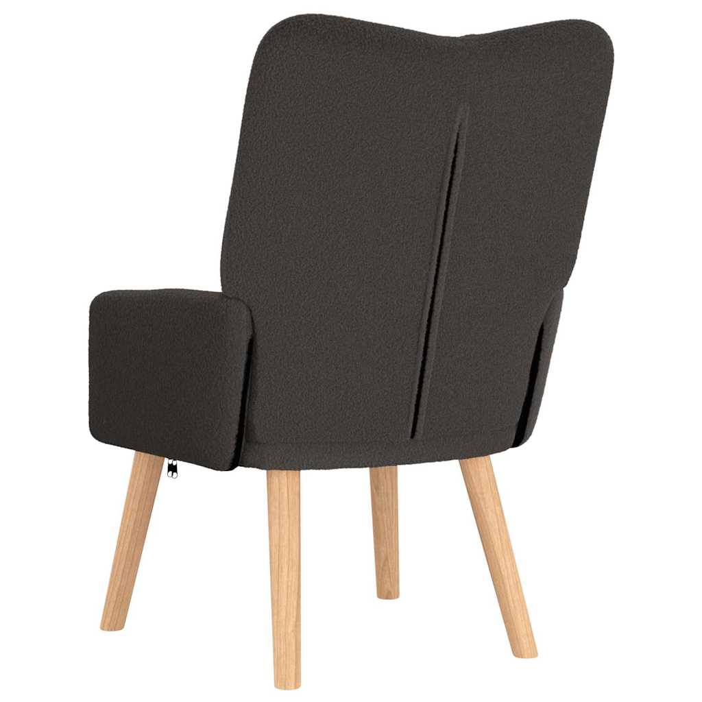 Fauteuil Donkergrijs 63 x 67 x 94 cm Schapenstof en Triplex is nu te koop bij PeponiXL, paradijselijk wonen!