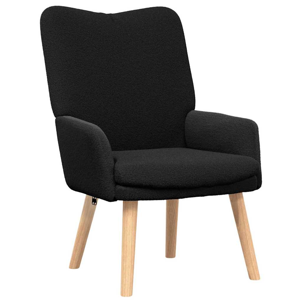 Fauteuil Zwart 63 x 67 x 94 cm Schapenstof en Triplex is nu te koop bij PeponiXL, paradijselijk wonen!