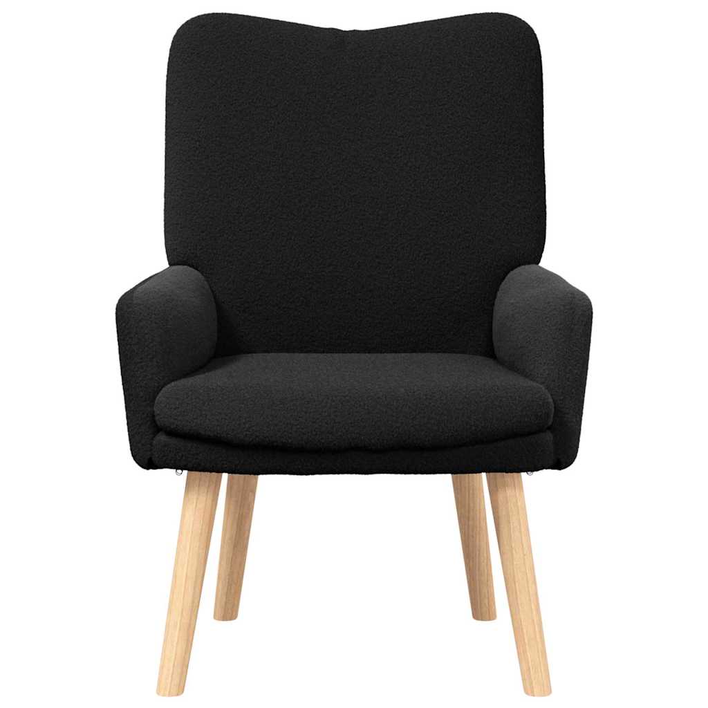 Fauteuil Zwart 63 x 67 x 94 cm Schapenstof en Triplex is nu te koop bij PeponiXL, paradijselijk wonen!