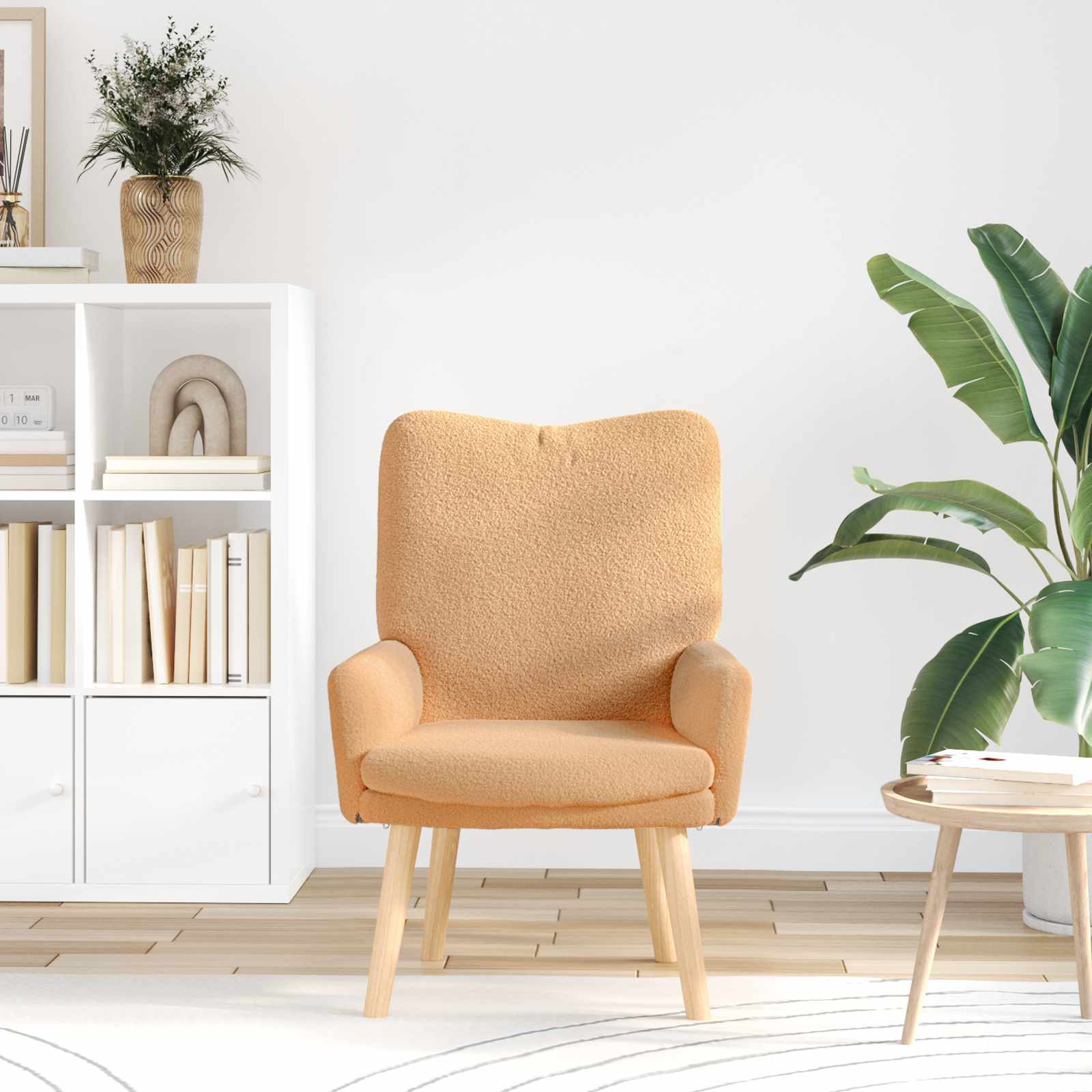 Fauteuil Beige 63 x 67 x 94 cm Polyester en multiplex is nu te koop bij PeponiXL, paradijselijk wonen!