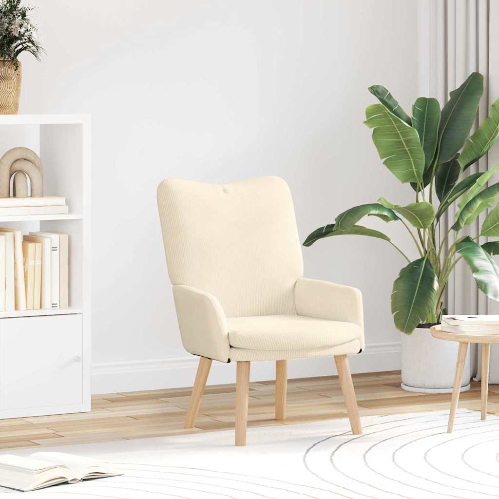 Fauteuil Crème 63 x 67 x 94 cm Stof is nu te koop bij PeponiXL, paradijselijk wonen!