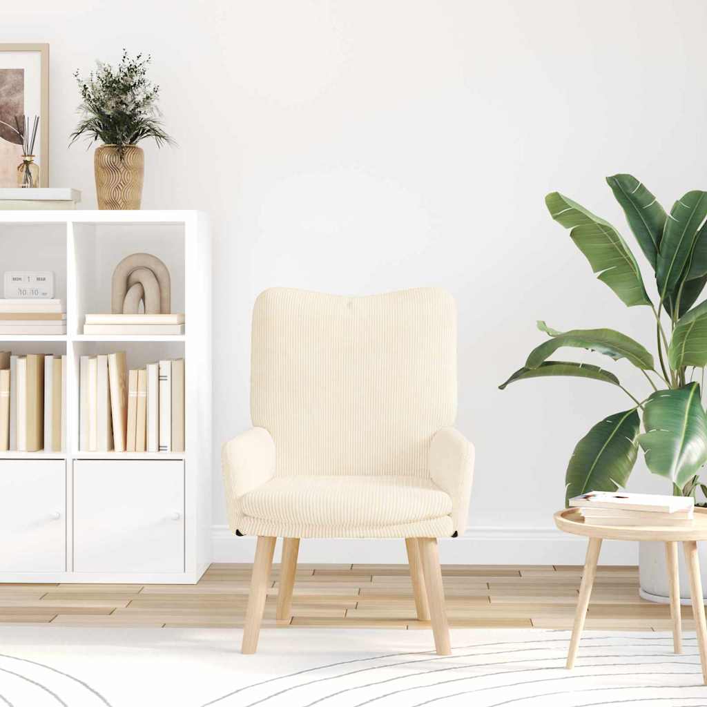 Fauteuil Crème 63 x 67 x 94 cm Stof is nu te koop bij PeponiXL, paradijselijk wonen!