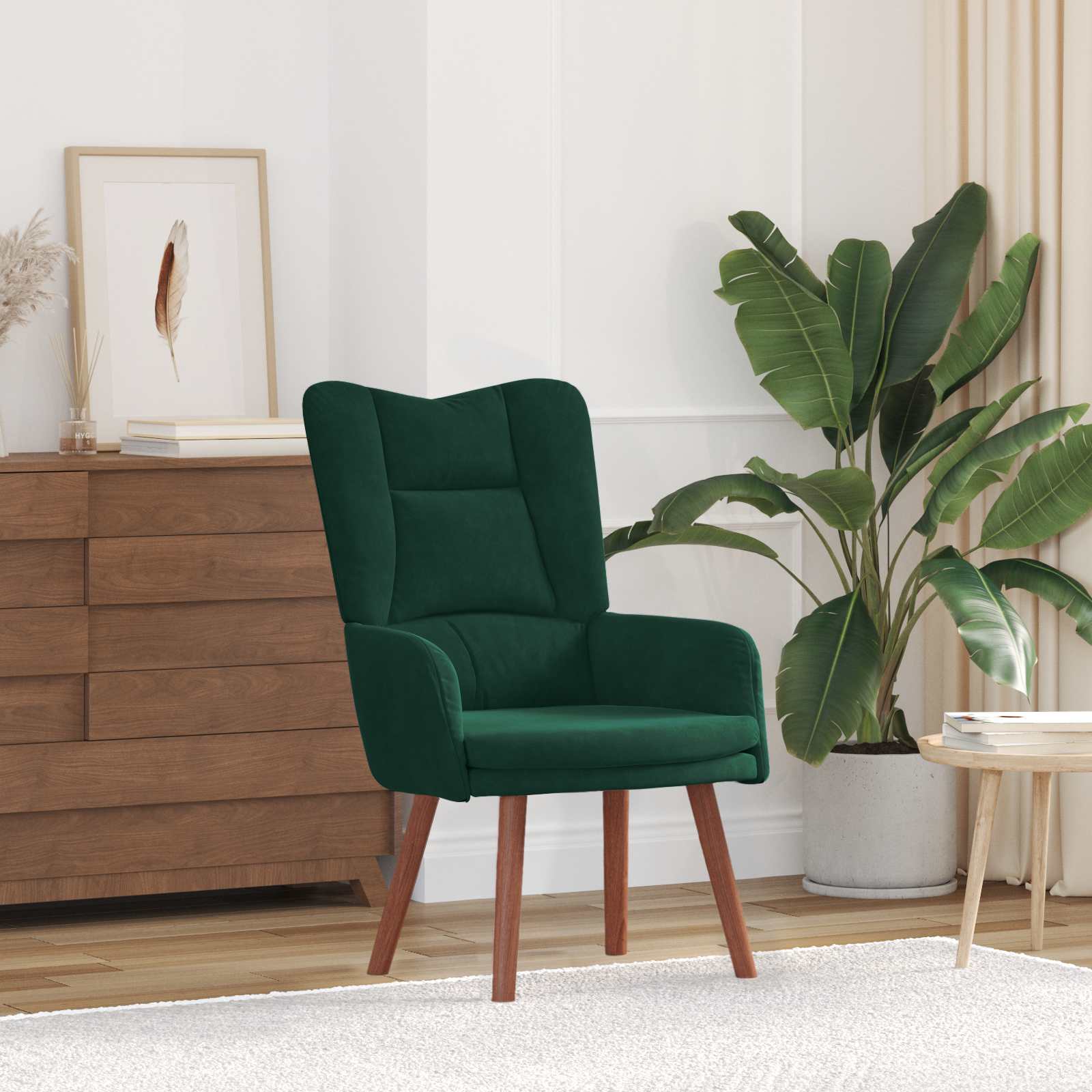 Fauteuil Donkergroen 63 x 67 x 94 cm Fluweel is nu te koop bij PeponiXL, paradijselijk wonen!