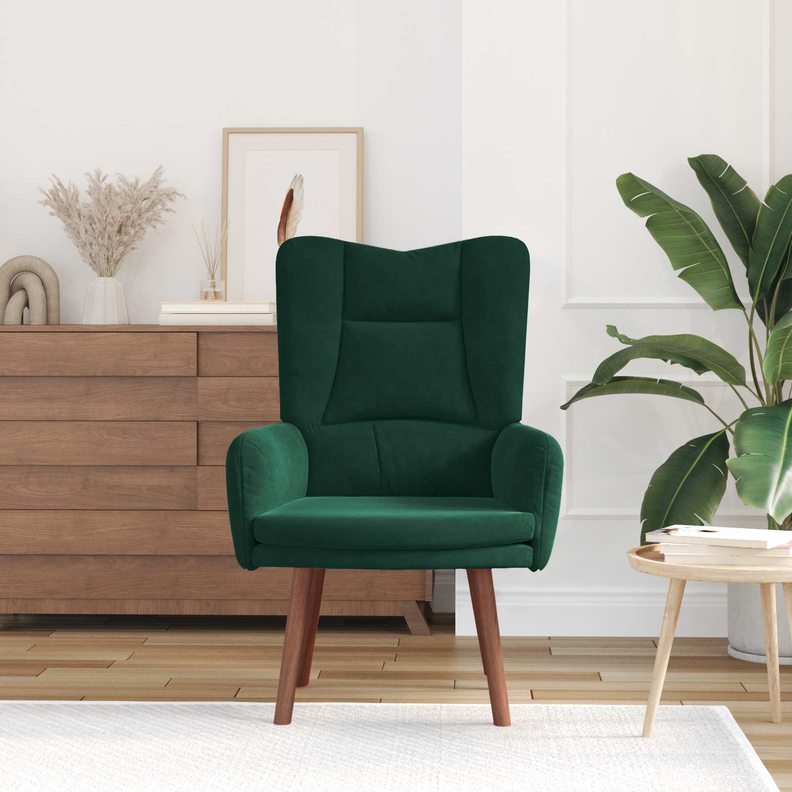 Fauteuil Donkergroen 63 x 67 x 94 cm Fluweel is nu te koop bij PeponiXL, paradijselijk wonen!