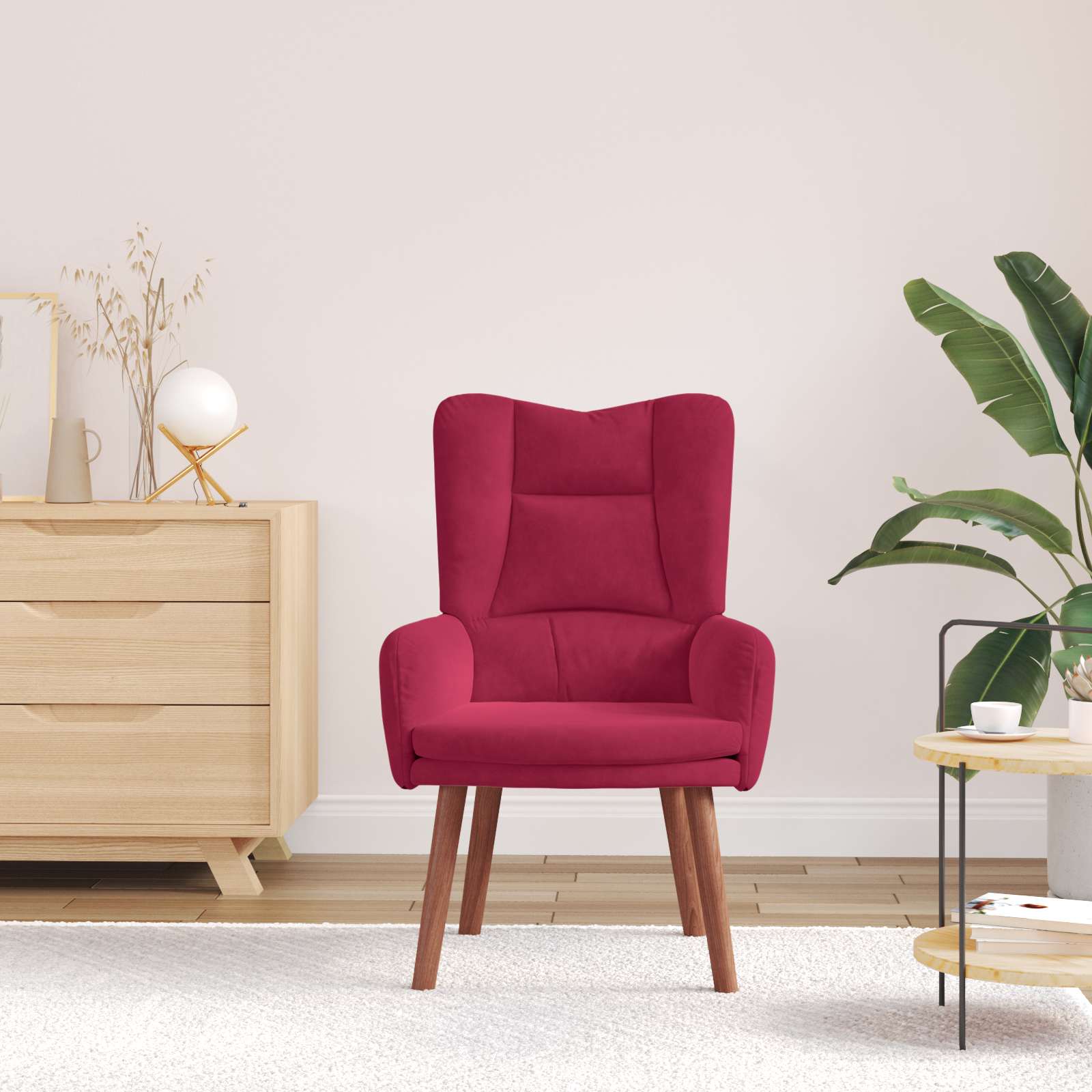 Fauteuil Wijnrood 63 x 67 x 94 cm Fluweel is nu te koop bij PeponiXL, paradijselijk wonen!