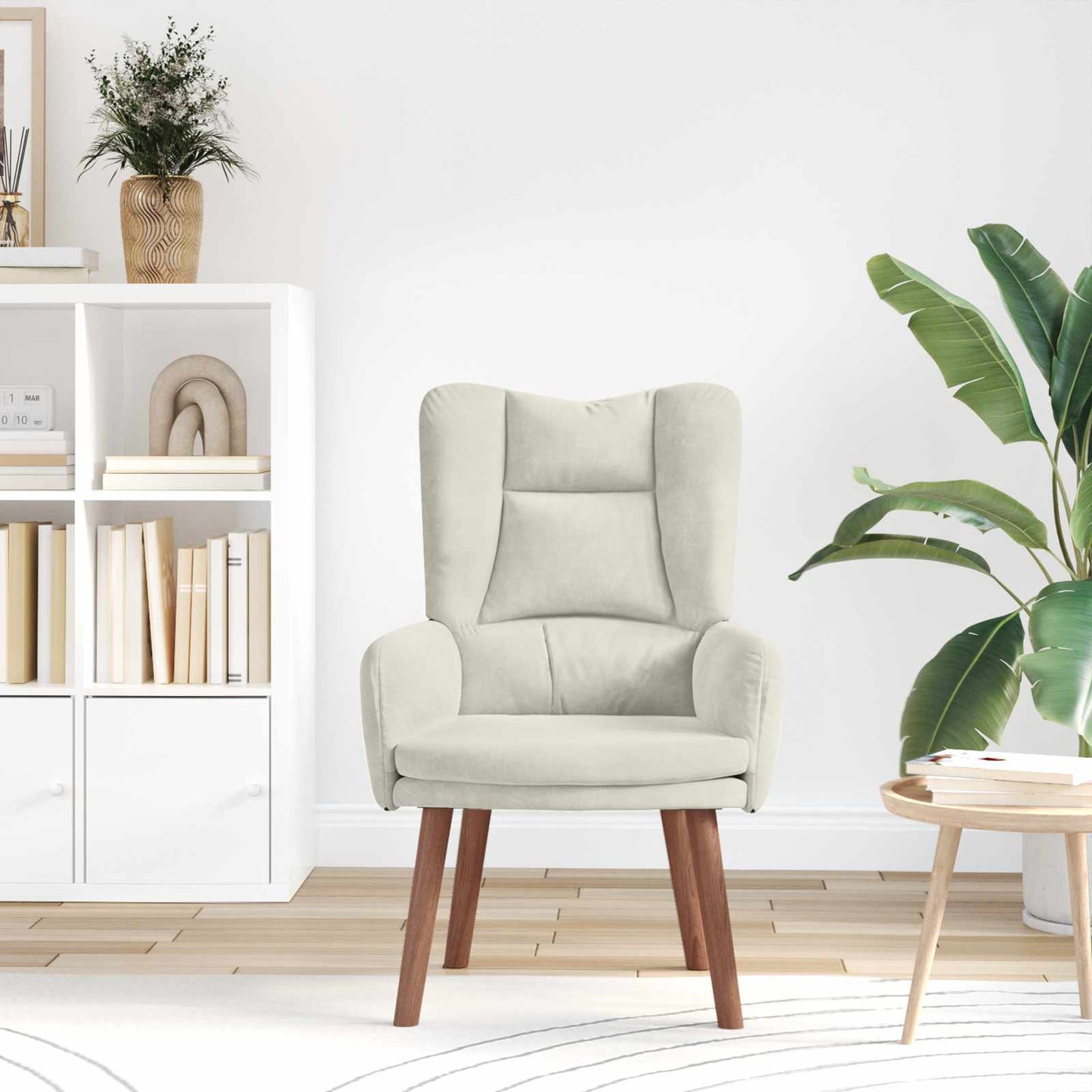 Fauteuil Crème 63 x 67 x 94 cm Fluweel is nu te koop bij PeponiXL, paradijselijk wonen!