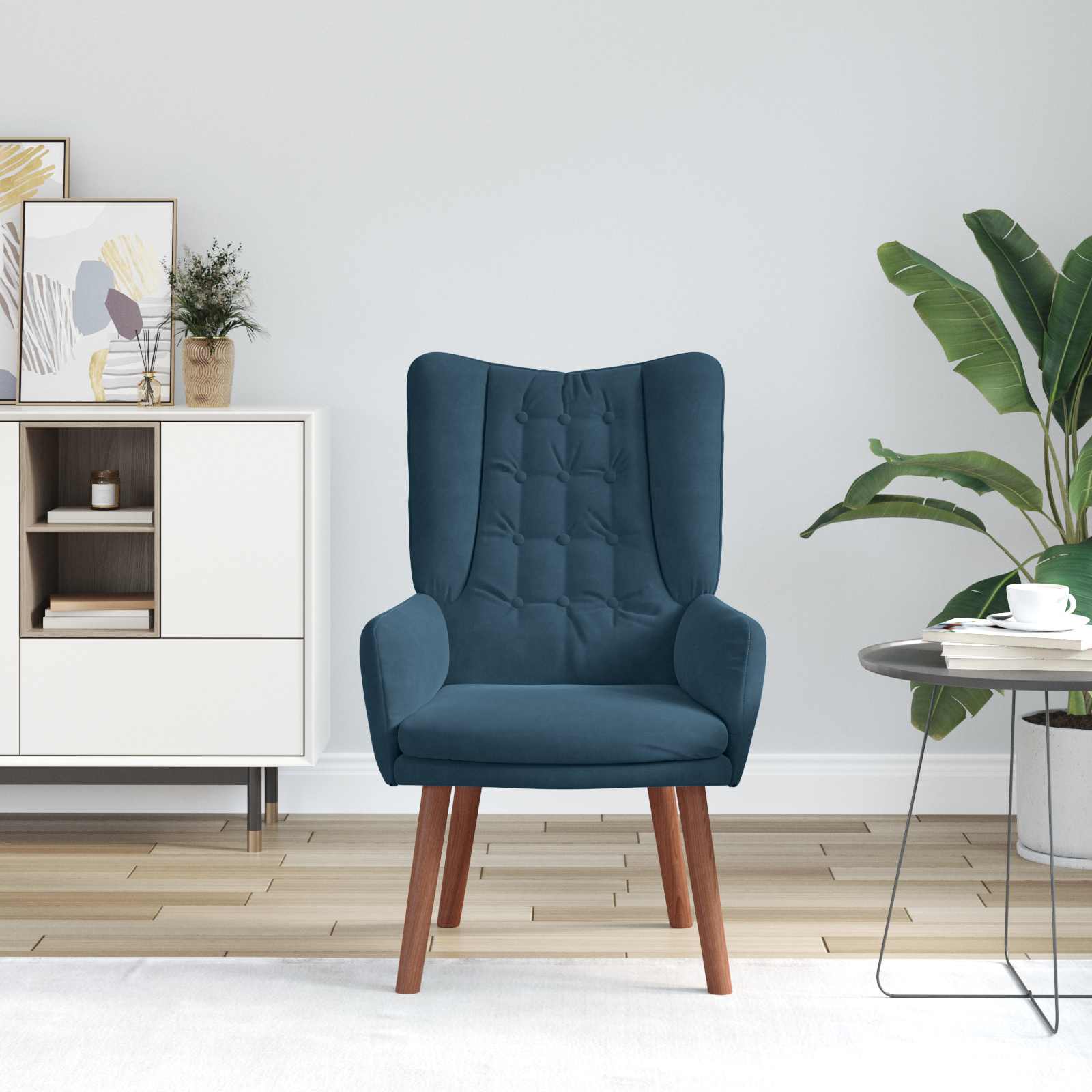 Fauteuil Blauw 63 x 67 x 94 cm Fluweel is nu te koop bij PeponiXL, paradijselijk wonen!