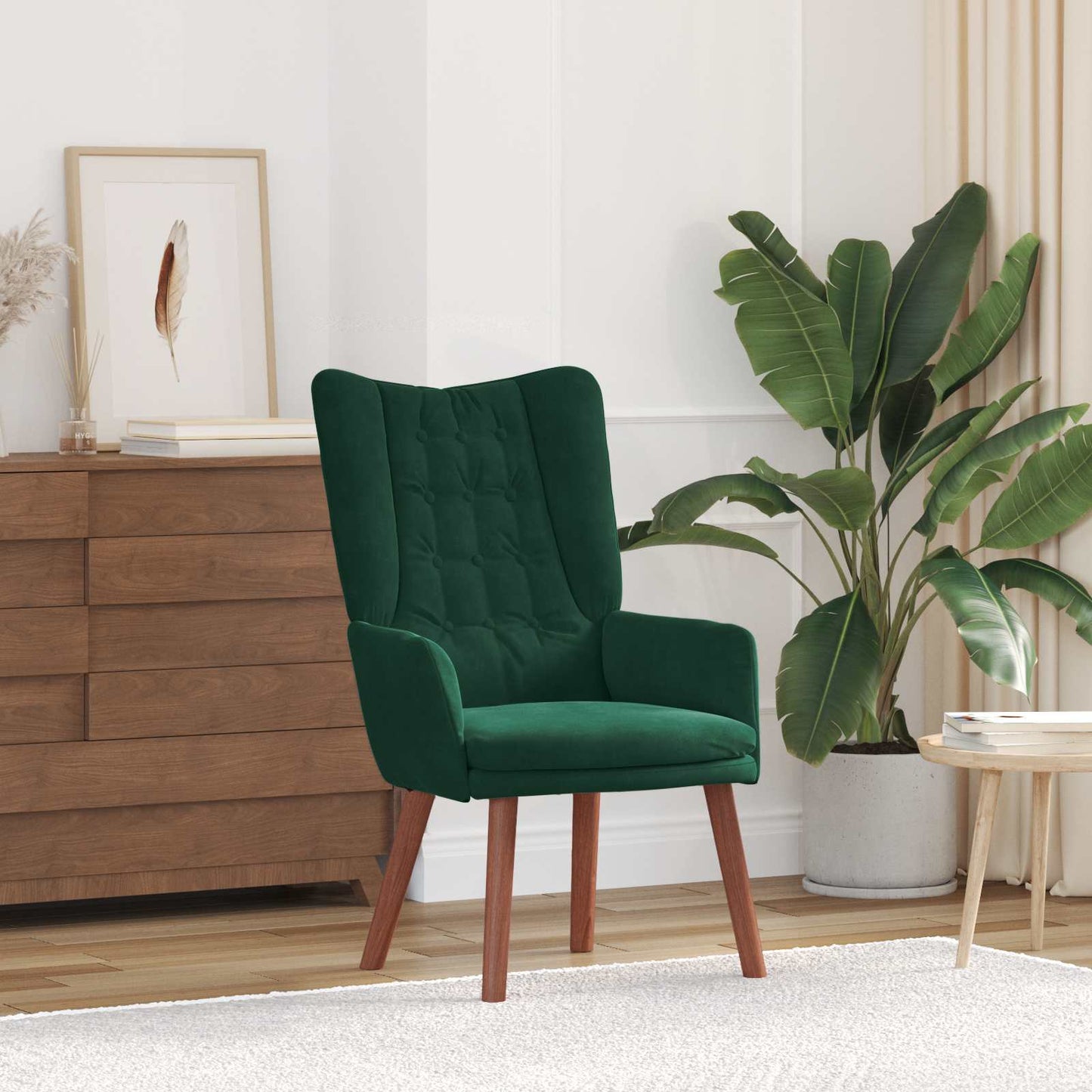 Fauteuil Donkergroen 63 x 67 x 94 cm Fluweel is nu te koop bij PeponiXL, paradijselijk wonen!