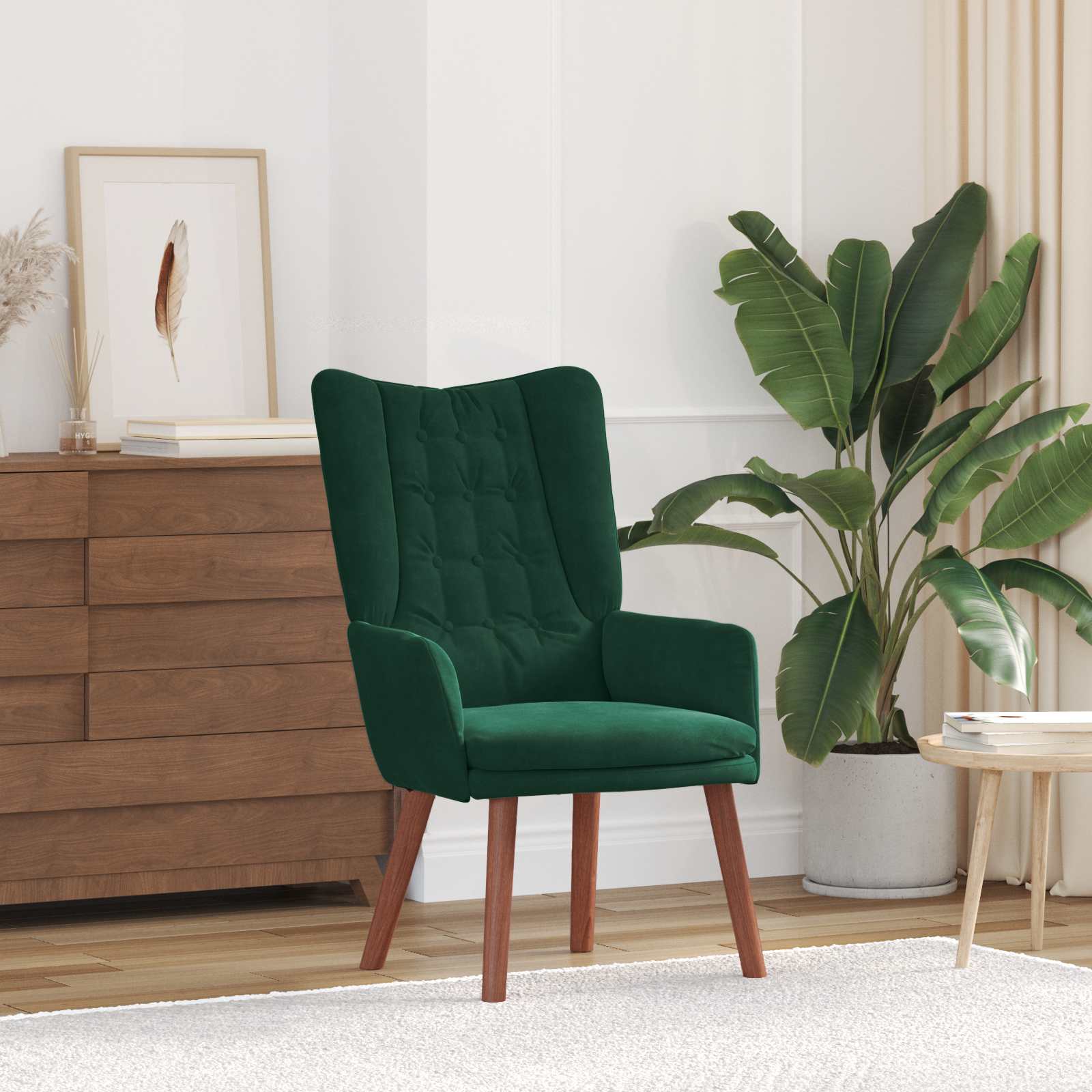 Fauteuil Donkergroen 63 x 67 x 94 cm Fluweel is nu te koop bij PeponiXL, paradijselijk wonen!