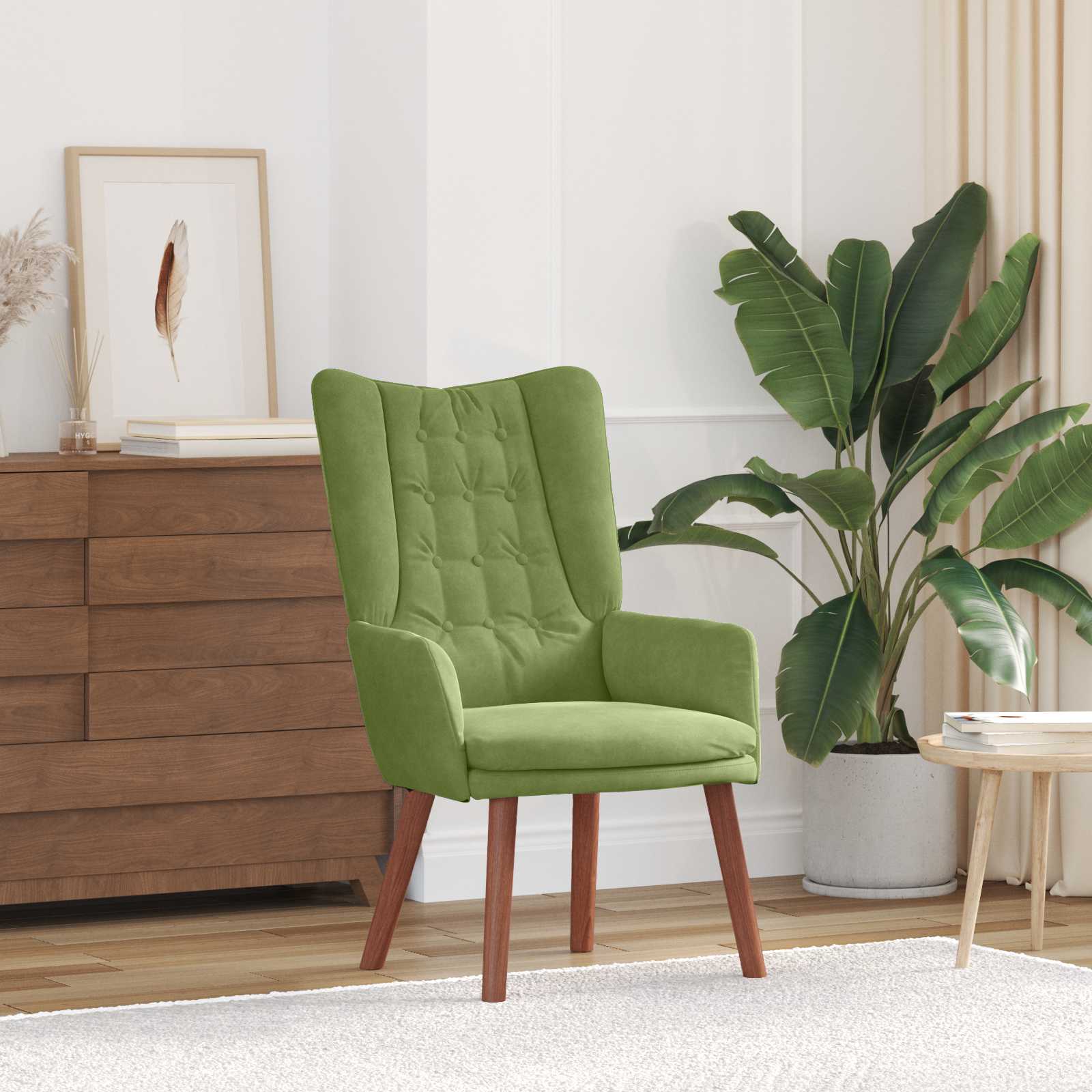 Fauteuil Lichtgroen 63 x 67 x 94 cm Fluweel is nu te koop bij PeponiXL, paradijselijk wonen!