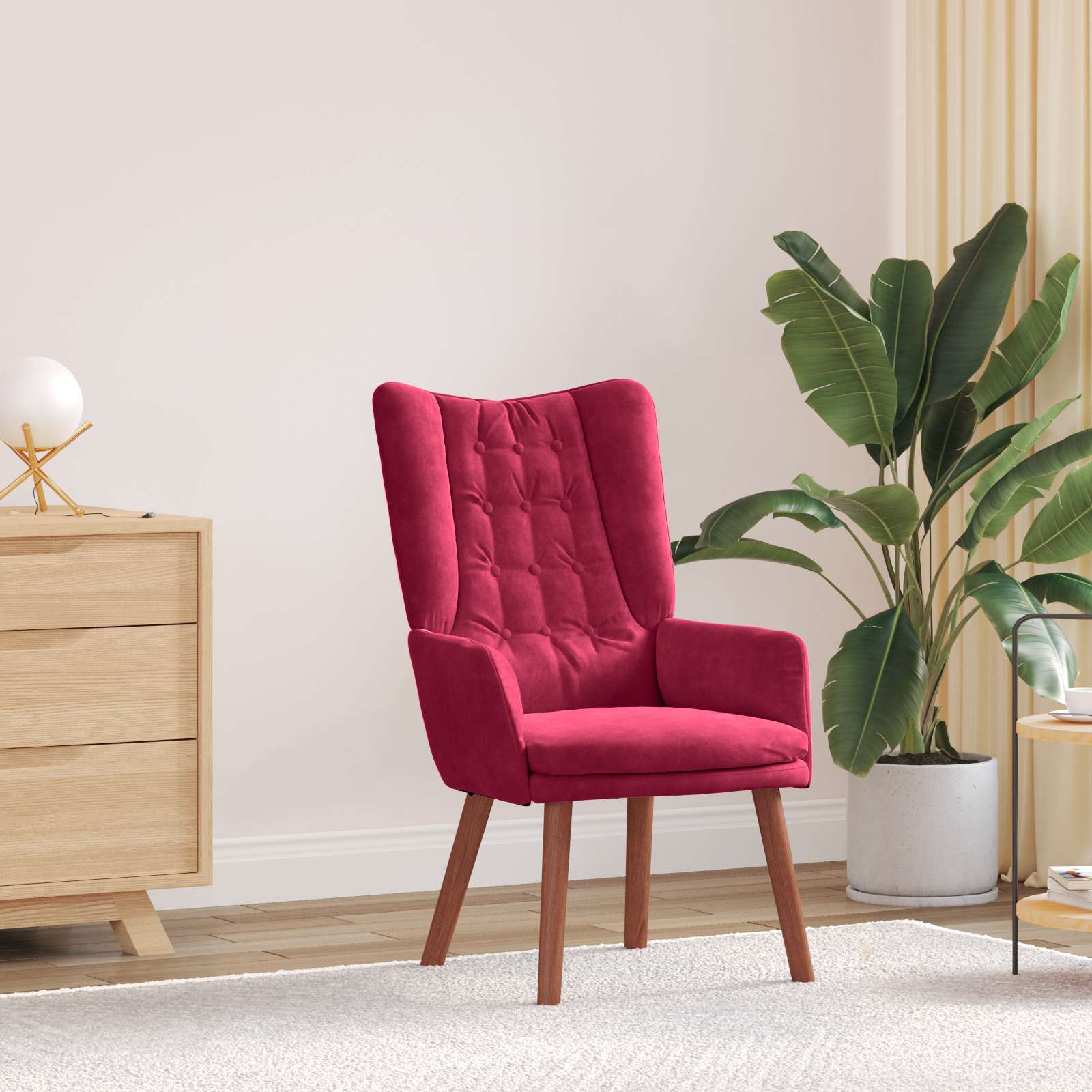 Fauteuil Wijnrood 63 x 67 x 94 cm Fluweel is nu te koop bij PeponiXL, paradijselijk wonen!